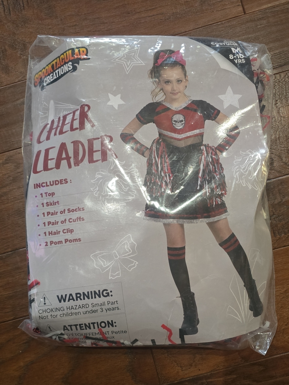 Girls' Red and Black Cheerleader Costume